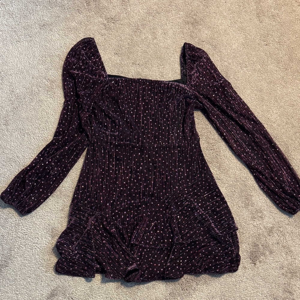 City Studio Black and Pink Textured Dress